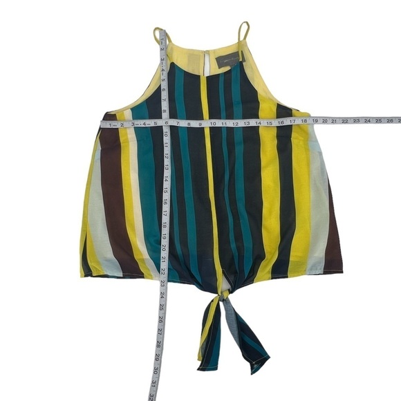 Sunday In Brooklyn Yellow Brown Striped Sleeveless Blouse Size Medium Women’s - Picture 4 of 6